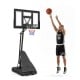 Height adjustable basketball goal system with shatterproof backboard, sturdy rim, and portable design for easy play.