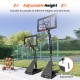 Height adjustable basketball goal system from 7.7 to 10 ft with sturdy base and shatterproof backboard for outdoor play.