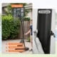 Height adjustable basketball goal system with tool-free operation, featuring a sturdy base and shatterproof backboard.