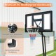 Shatterproof PC backboard basketball goal system with adjustable height, reinforced corners, and anti-tip base for.