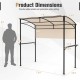 Outdoor patio BBQ canopy measuring 7.8 x 4.4 FT with metal shelves and bottle openers for grilling convenience.