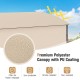 Beige 7.8 x 4.4 FT outdoor patio BBQ canopy made of premium polyester with PU coating for sun protection and stability.