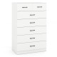 7-drawer tall dresser in white showcasing smooth drawer slides and a charming wood grain finish for modern elegance.