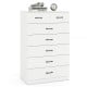 7-drawer tall dresser in white featuring a robust wooden frame and waterproof surface for easy cleaning and durability.