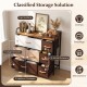 7-drawer tower dresser with steel frame and wooden top, featuring various drawer sizes for organized storage in any.
