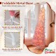Foldable metal base of the 7 FT pink snow-flocked Christmas tree ensures stability and precise alignment for safe.