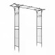 Elegant 7 FT garden arch arbor with flat top design and delicate side patterns, perfect for supporting climbing plants.