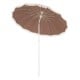 7 FT brown patio umbrella with boho tassel fringe, showcasing its elegant canopy and sturdy structure for outdoor.