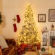 Half artificial Christmas tree with 852 flocked branch tips, LED lights, and a cozy snowy look, perfect for.