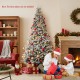 Half artificial Christmas tree with 852 flocked tips, adorned with snow, perfect for space-saving holiday decor.