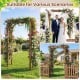 7 ft wooden garden arch arbor in rustic brown, perfect for climbing plants and versatile for weddings or patios.