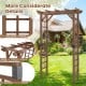 7 Ft garden arch wooden arbor in rustic brown, featuring sturdy lattice fence and elegant arch structure for climbing.