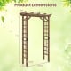 7 ft wooden garden arch trellis in rustic brown, designed for climbing plants with elegant grid and flat roof for.