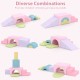 Soft foam toddler climbing blocks set in pink, featuring versatile shapes for crawling, climbing, and building fun.
