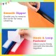Close-up of the smooth zipper on the 7-piece soft foam toddler climbing blocks set for easy cleaning.