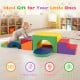 Colorful 7-piece soft foam toddler climbing blocks set for kids 1+, promoting coordination and creativity in play.