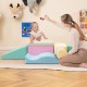 7-piece soft play equipment in vibrant colors, featuring foam climbing blocks for indoor play and creativity.