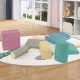 Colorful 7-piece soft play equipment set featuring diverse foam climbing blocks for indoor play and creativity.