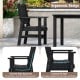 Black ergonomic patio dining chair with slanted high backrest and contoured seat, ideal for outdoor relaxation.