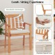 Acacia wood armchair with breathable slat design, soft sponge cushion, and ergonomic tilt backrest for comfortable.