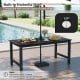 Patio dining set featuring a 67” black HDPE table with a 1.77” umbrella hole, ideal for outdoor dining and relaxation.