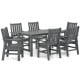 7-piece grey patio dining set featuring HDPE weather-resistant table and chairs, ideal for outdoor gatherings.