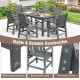 7-piece grey patio dining set featuring a large HDPE table and comfortable chairs, perfect for outdoor gatherings.