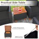 Practical side table with acacia wood top, interior storage, and PE rattan design for outdoor patio convenience.