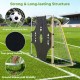 7 ft x 5 ft soccer goal set with removable target cloth, impact-resistant net, and ground stakes for backyard training.