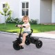 Child riding the 7-in-1 Baby Stroller Tricycle in pink with adjustable canopy and foldable footrests for outdoor fun.