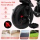 All-terrain EVA foam wheels of the 7-in-1 baby stroller tricycle, designed for smooth rides on various surfaces.