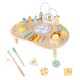 Montessori 7-in-1 toddler activity table with xylophone, shape sorter, and bead maze for sensory play and learning.