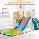 L-shaped toddler swing and slide set with safety zones, non-slip steps, and secure handrails for safe play.