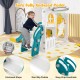 Toddler swing and slide set with enclosed steps, non-slip pedals, and easy-grip handrails for safe play.