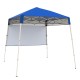 Blue 7 x 7 FT pop-up canopy tent with mesh sidewall, ideal for camping, picnics, and sports events.