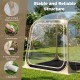 Clear bubble tent with fiberglass rods, sealed floor, and glow-in-the-dark stakes, perfect for outdoor events and.