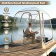Clear bubble tent with sealed floor, 7x7 FT, ideal for camping and backyard use, featuring strong fiberglass rods.