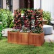 Outdoor wooden raised garden bed with trellis, featuring smooth wood and ideal for climbing plants and decorative.
