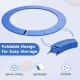 Blue foldable trampoline safety pad with fixing straps, featuring anti-tear surface and high-density foam for.