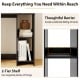 Modern black office desk with 2-tier shelf and barrier, designed for organization and stability in home settings.