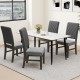 Mid-century modern dining chair set featuring grey velvet upholstery and rubber wood frame, perfect for elegant dining.