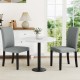 Mid-century modern dining chair set of 2 in gray with rubber wood legs, ideal for home or cafe dining.