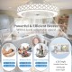 19-inch white ceiling fan with light, 6-speed settings, ideal for rooms up to 215 sq.ft, low-profile design for 7.9-9.2.