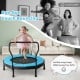 40-inch blue trampoline for kids with padded edge, foam handle, and stable design for indoor and outdoor fun.