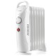 Electric oil-filled radiator heater in white, 700W power, adjustable thermostat, ideal for heating up to 120 sq. ft.
