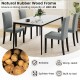 Mid-century modern dining chair set with gray polyester fabric and reliable rubber wood legs, ideal for dining areas.