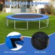 Blue trampoline safety pad with elastic straps and hook and loop fasteners for 14ft trampolines, ensuring edge-to-edge.