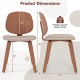 Wooden dining chair dimensions with padded seat and bentwood frame in walnut, ideal for dining rooms and kitchens.