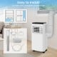 Portable 8000 BTU air conditioner with remote control, designed for spaces up to 250 sq. ft., featuring easy.