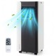 Portable 8000 BTU air conditioner with remote, featuring cooling, fan, and dehumidifier modes for versatile comfort.